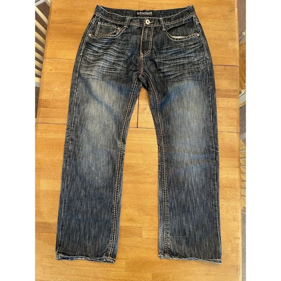 Men's VINTAGE Y2K Southpole Jeans Blue Denim Med/Dark Wash, Size‎ 38 - Picture 1 of 9